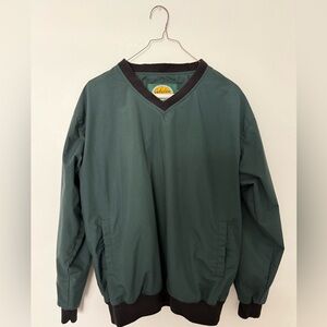 Cabelas Green Windbreaker with Ribbed Trim